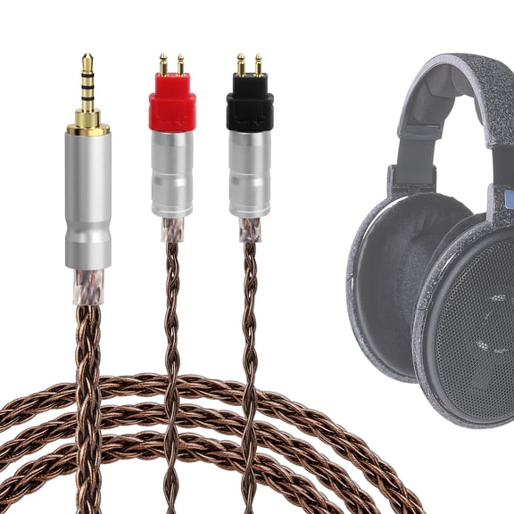 Geekria Apollo Single Crystal Copper Upgrade Audio Cable Compatible with Sennheiser HD 600S2 660S 600 650 6XX, 2.5mm Replacement Headphones Cord for Hi-Resolution, HiFi Headset (5 ft/1.5 m)