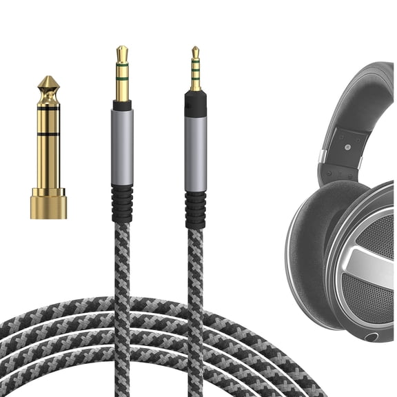 Geekria Audio Cable Compatible with Sennheiser HD 620S/599/599SE/598/598SE/598SR/560S/400PRO/579/569/550/505, 3.5mm to 2.5mm Braided Nylon Replacement Cord (10ft / 3m)