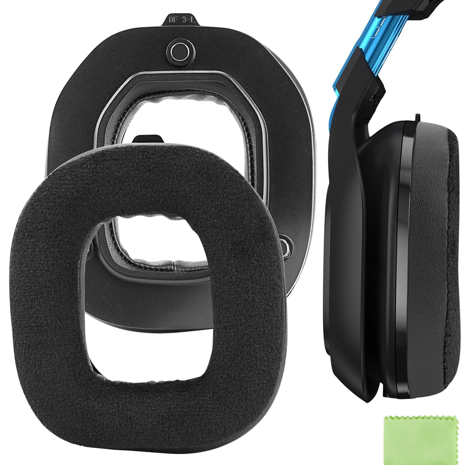 Geekria Comfort Hybrid Velour Ear Pads For Audio-Technica Headphones - Replacement Cushions For M50X, M40X, M30X & More