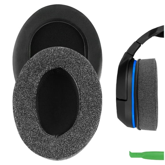 Geekria Comfort Linen Replacement Ear Pads for Turtle Beach Stealth 600/400/500X/700X/420X, Ear Force XO SEVEN, XP500/PX5/PX4/X42 Gaming Headphones, Repair Parts (Black)