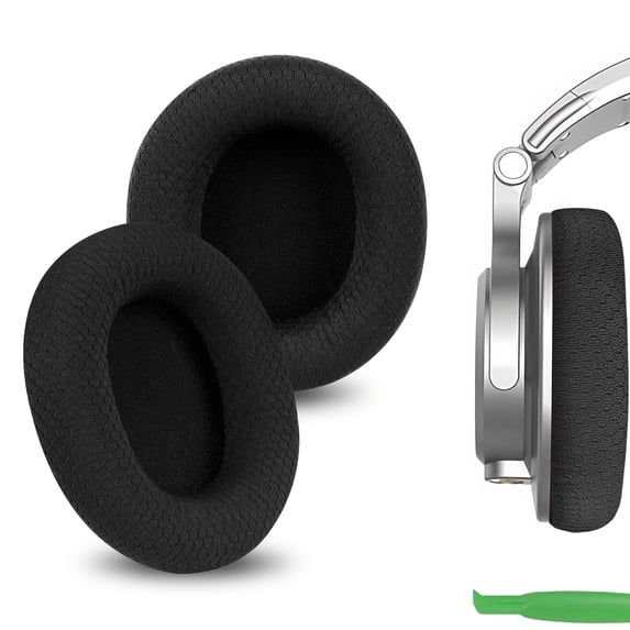 Geekria Comfort Mesh Fabric Replacement Ear Pads for OneOdio A70, A71 Over-Ear Headphones Ear Cushions, Repair Parts ( Black )