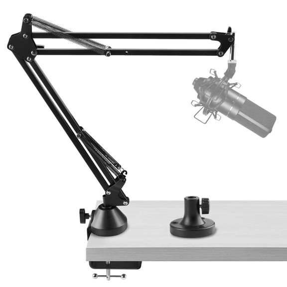 Geekria for Creators Microphone Arm Compatible with MXL 770, 990, 991, BCD-1, Mic Boom Arm with Table Flange Mount Adapter, Suspension Stand, Mic Scissor Arm, Desk Mount Holder