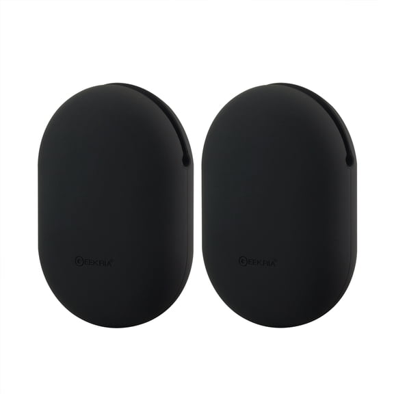 Geekria Silicone Earbuds Case Compatible with Beats PowerBeats, Jabra Sport Pace, Boses SoundSport, Protective Soft Squeeze Pouch Travel Storage Bag (Black, Size M, 2 Packs)