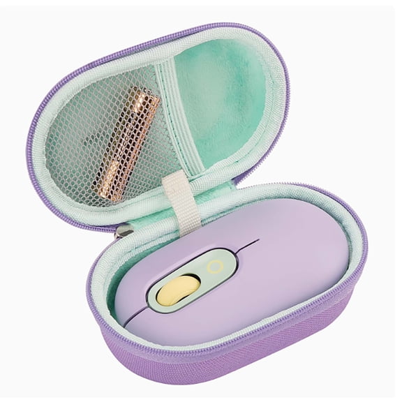 Protective Hard Case for Logitech POP Mouse, Cute Portable EVA Carrying Bag Shell Cover with Zipper,Purple