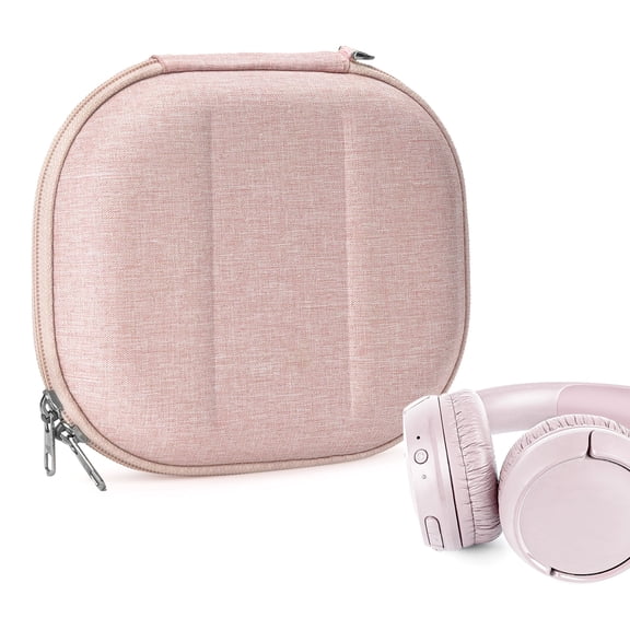 Geekria NOVA On-Ear Headphones Case Compatible with JBL Tune 510BT/660NC/560BT/500BT, Jr 310BT and More, Replacement Hard Shell Travel Bag with Cable Storage (Pink)