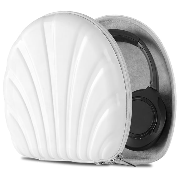 Geekria PRO Rugged Headphones Case Compatible with Audio-Technica ATH-SR50BT, ATH-MSR7, ATH-ANC700BT, Hard Shell, Durable, Multi-Layer Protection Travel Carrying Bag (Seashell, White)