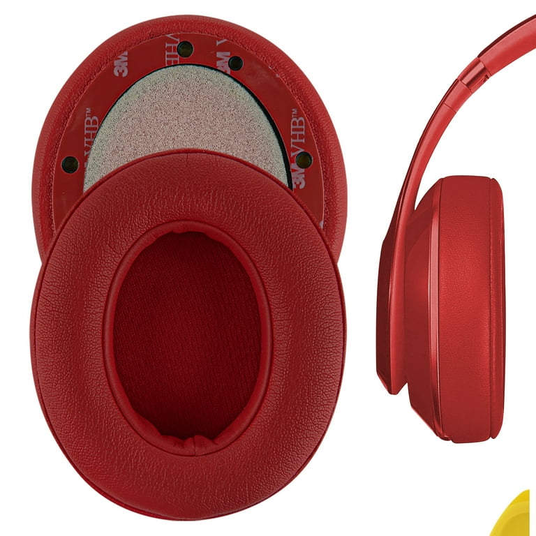 Geekria QuickFit Replacement Ear Pads for Beats Studio 3 A1914 Studio 3.0 Wireless Headphones Ear Cushions Headset Earpads Ear Cups Cover Repair Parts Red Walmart