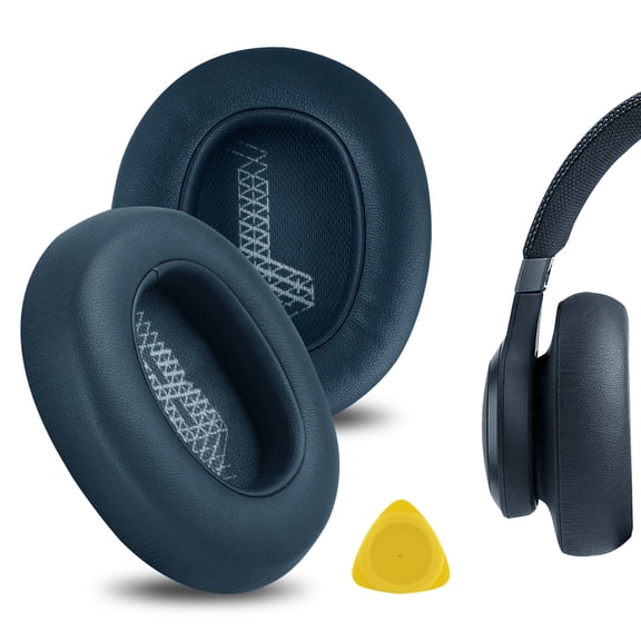 Geekria QuickFit Replacement Ear Pads for JBL Live 650 BTNC, Lifestyle E65BTNC, Duet NC, Live 660 NC Ear Cushions, Repair Parts (Blue)