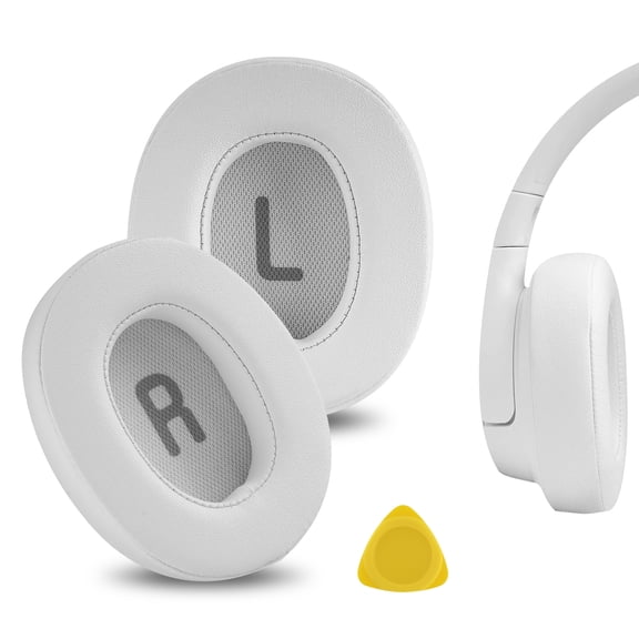 Geekria QuickFit Replacement Ear Pads Compatible with JBL Tune 700BT/ 750BTNC/ 710BT/ 720BT/ 760NC/ 770NC Wireless Over-Ear Headphones, Ear Cushions (White)