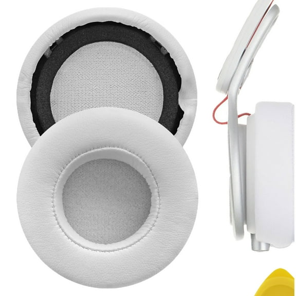 Geekria QuickFit Replacement Ear Pads Compatible with Monster Beats MIXR Headphones Ear Cushions, Repair Parts with Video Guide (White)