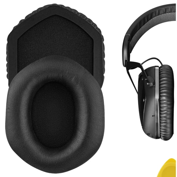 Geekria QuickFit Replacement Ear Pads Compatible with V-MODA Crossfade Wireless/2/3, M-100, LP, LP2 Headphones, Ear Cushions (Black)