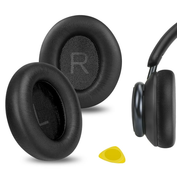 Geekria QuickFit Replacement Ear Pads for Anker Soundcore Life Q45, Space Q45 Headphones Ear Cushions, Repair Parts (Black)