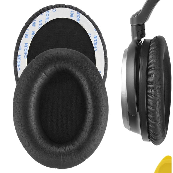 Geekria QuickFit Replacement Ear Pads for Audio-Technica ATH-ANC7, ANC9 Headphones Ear Cushions, Headset Earpads, Ear Cups Cover Repair Parts (Black)