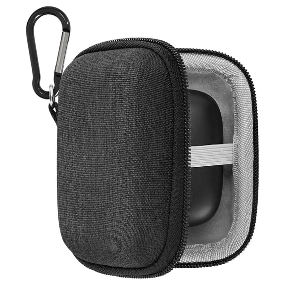 Geekria Shield Earbuds Case Compatible with Audio-Technica ATH-CK3TW, ATH-ANC300TW True Wireless Earbud, Replacement Hard Shell Travel Carrying Bag with Carabiner Clip (Dark Grey)
