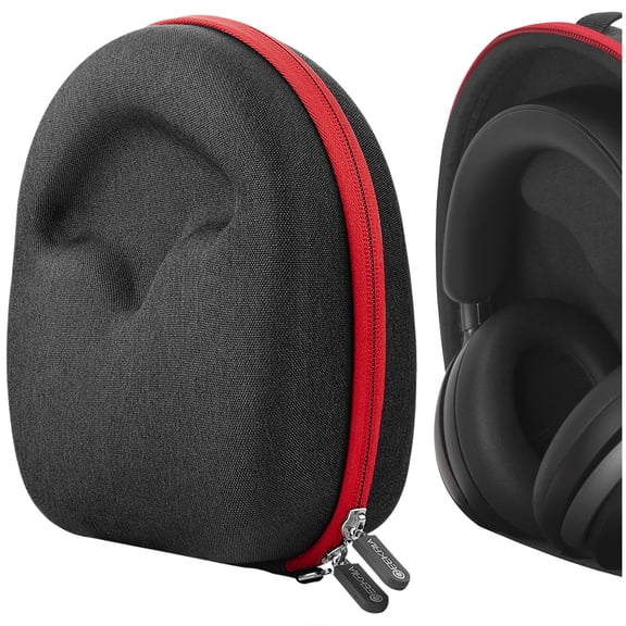 Geekria Shield Headphones Case for Over-Ear Headphones, Replacement Hard Shell Travel Carrying Bag with Cable Storage, Compatible with JBL, Soundcore SpaceOne, B&O Headsets (Dark Grey)
