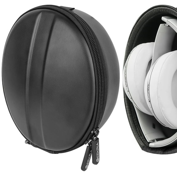 Geekria Shield Headphones Case Compatible with Beats Studio Pro/3/2, Solo Pro, Monster Diamond Tears Case, Replacement Hard Shell Travel Carrying Bag with Cable Storage (Black)