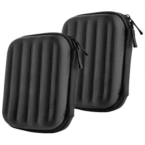 Geekria Shield Headphones Case for In-Ear Headphones, Replacement Hard Shell Travel Carrying Bag with Cable Storage, Compatible with JVC, JBL, Boses, HiFiman, Shure Headset (2 Packs/Black)