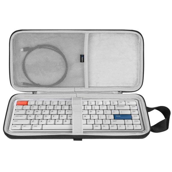 Geekria Slim Keyboards Carrying Case, Compatible with Logitech MX Mechanical Mini, MelGeek O2, Flow Lite 84 / LOFREE Flow84, IQUNIX MQ80, 84 keys Hard Shell Travel bag (Dark Grey)