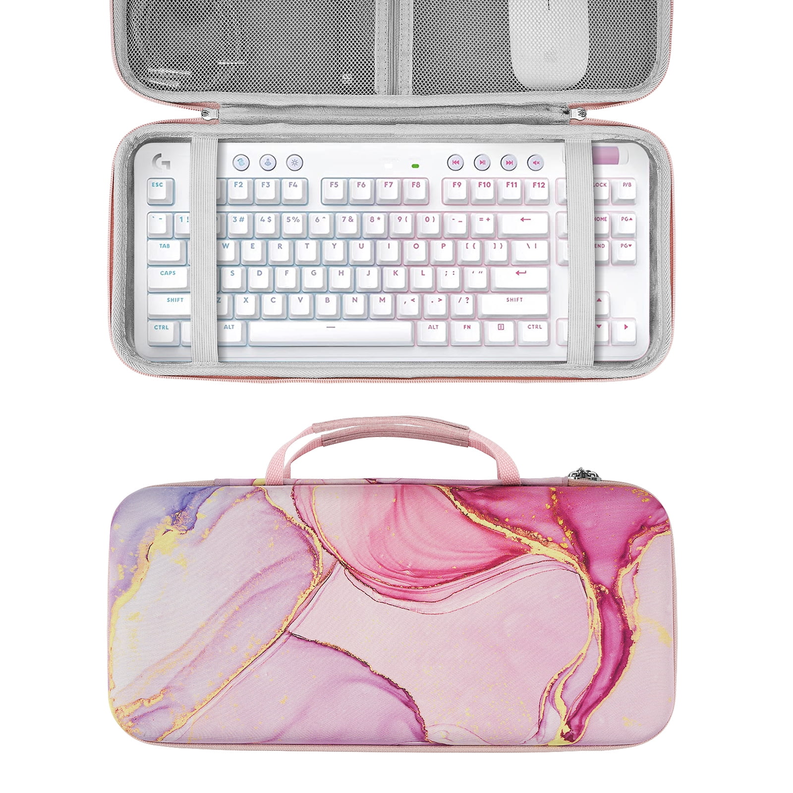 Geekria Tenkeyless Keyboard Case, Hard Shell Travel Carrying Bag for TKL 80% Compact 87 Key Computer Mechanical Gaming Portable Keyboard, Compatible with Logitech G713, G715