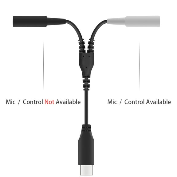 Geekria USB-C to Two 3.5mm Female, Audio Stereo Y Splitter Headset, Headphone Jack Adapter, Type C to AUX, Audio Adapter, Conversion Cord for Samsung, Moto Z, Google Pixel 2/2XL, MacPro Air