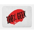 thumbnail image 1 of Geeky Bath Mat, Design of Hundred Percent Geek Typography Hand Written on Paint, Plush Bathroom Decor Mat with Non Slip Backing, 29.5" X 17.5", Dark Coral Charcoal Grey, by Ambesonne, 1 of 2