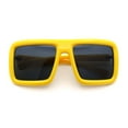 thumbnail image 1 of Geeky Bubble Frame Nerdy Thick Flat Top Oversized Rectangle Plastic Sunglasses Yellow - Black, 1 of 8