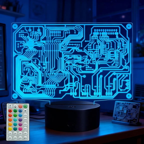 Geeky Computer Gifts, Gift for Coders, Cybersecurity Geek 3D Illusion Night Light, 16 Colors Changing, Remote Control with Timer, IT Tech Support Nerds Geek Decoration for Office Room