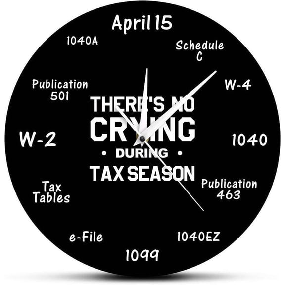 The Geeky Days 12'' Accountant Clock Tax Season Wall Clock Silent Non Ticking Clock for Accounting Tax Accountant Gifts Accountant Tax Preparer Office