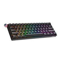 Geeky GK61 SE 60% | Mechanical Gaming Keyboard | 61 Keys Multi Color RGB LED Backlit for PC / Mac Gamer | ANSI US American Layout ( Black , Mechanical Brown )
