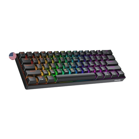 Geeky GK61 SE 60% | Mechanical Gaming Keyboard | 61 Keys Multi Color RGB LED Backlit for PC / Mac Gamer | ANSI US American Layout ( Black , Mechanical Brown )