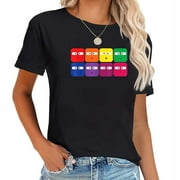 Geeky Glamour: Elevate Your Style with the Playful Cube Design on this Vibrant Women's Tee!