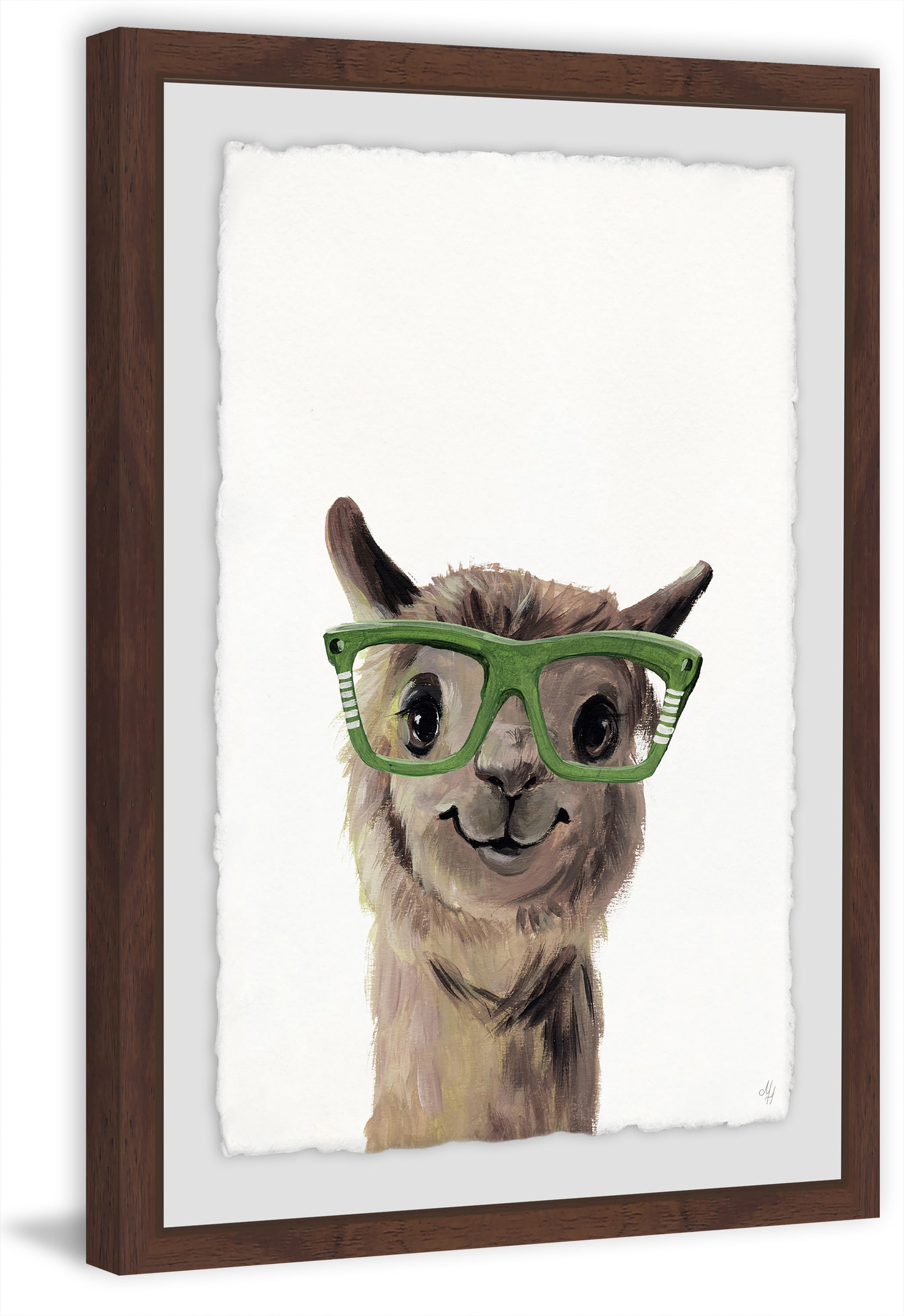 Geeky Llama Framed Painting Print