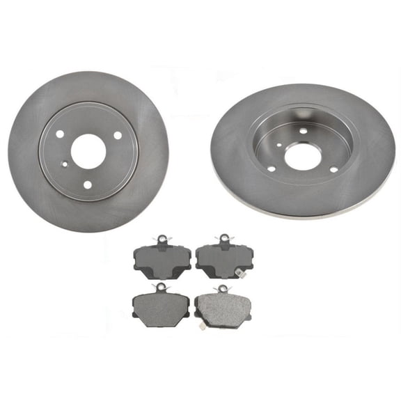 Geelife (2) Front Brake Rotors & Brake Pads fits for 2005-2015 Smart Car Smart Fortwo