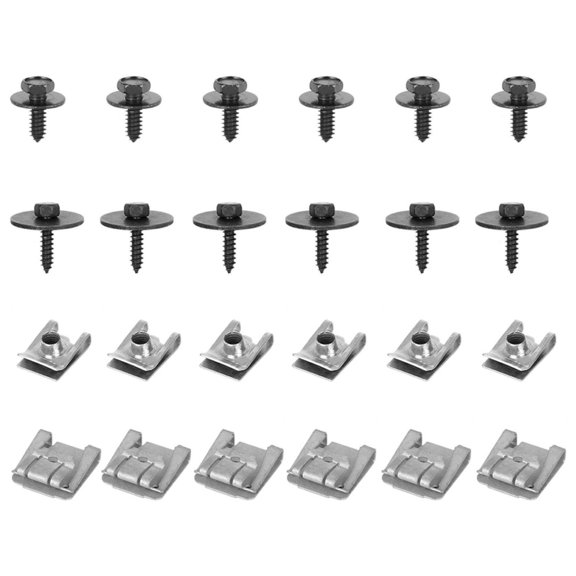 Geelife 24pcs Engine Undertray Clips Screws Under Cover Rivets for Mercedes-Benz E-Class