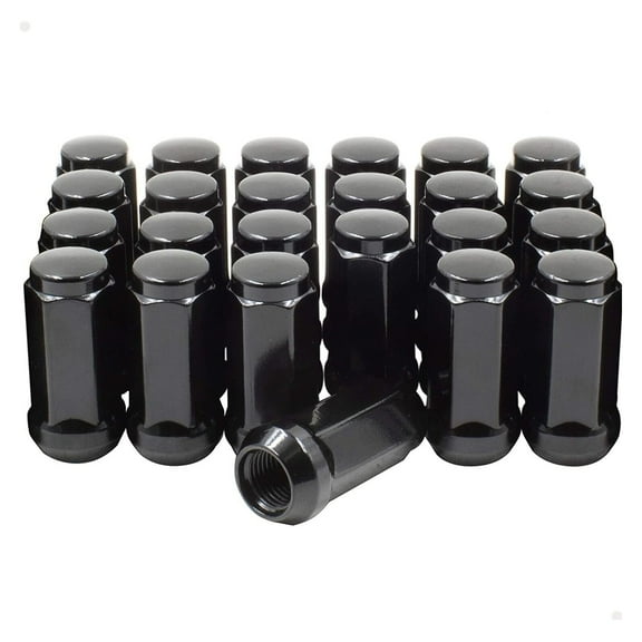 Geelife 25 Lug Nuts Bulge Acorn 9/16-18 1.75" Tall Black Wheel Nut Lugs