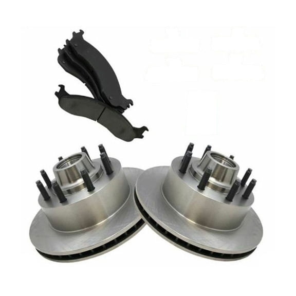 Geelife ABS Front Brake Pad & Rotor Pair Kit Premium For 1995-2007 Ford Van