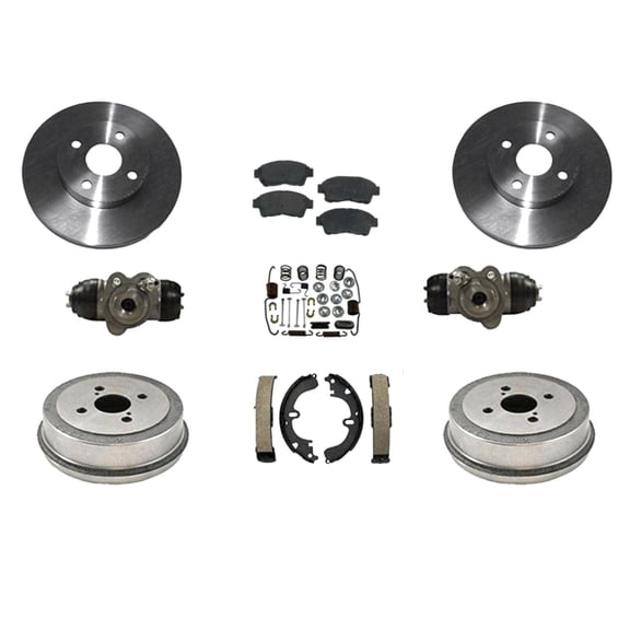 Geelife AP For Corolla Prizm Brake Disc Rotor Pads ums Shoes Cylinders Springs 9Pc Kit