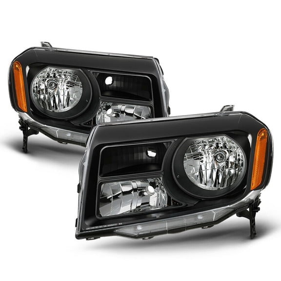 Geelife Black Housing Headlight Replacement Driving Signal Lamp For Honda 2012-15 Pilot