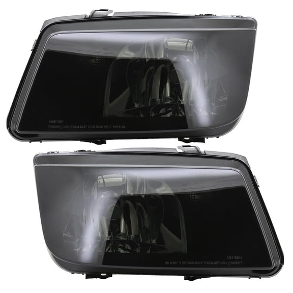 Geelife Black Smoke Headlights VW Jetta Bora MK4 Lamps Left+Right