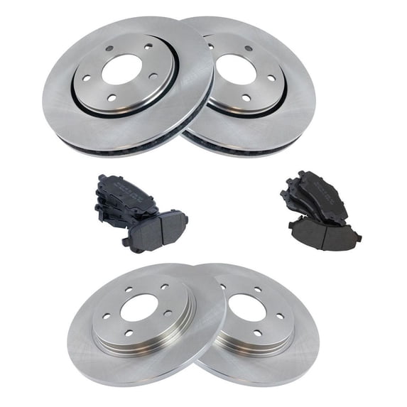 Geelife Brake Pad Rotor Front & Rear Posi Metallic Kit for Chrysler VW