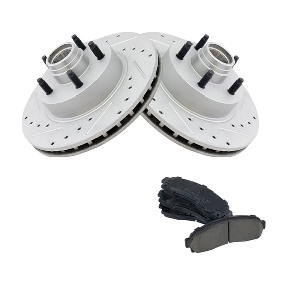 Geelife Brake Rotor Coated & Ceramic Pad Front Kit w/Chemicals