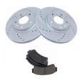 thumbnail image 1 of Geelife Brake Rotor Drilled & Slotted Coated & Ceramic Pad Front Set, 1 of 9