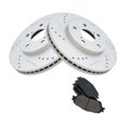 thumbnail image 1 of Geelife Brake Rotor Drilled Slotted Coated Posi Ceramic Pad for Toyota, 1 of 9