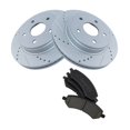 thumbnail image 1 of Geelife Brake Rotor Performance Drilled & Slotted Coated & Ceramic Pad Kit, 1 of 6