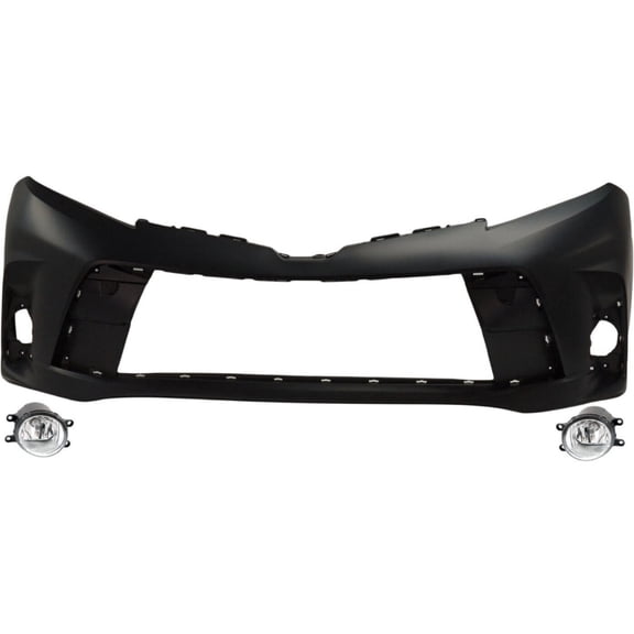 Geelife Bumper Cover Fascia Kit For 2018-2020 Sienna Mini Passenger Van Front Primed