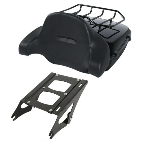 Geelife Chopped Pack Trunk Backrest For 2014-2021 Harley-Davidson Tour Pak Black