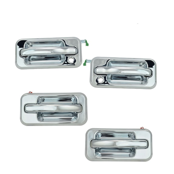 Geelife Exterior Outside Door Handle All Chrome SET of 4 Left/Right For 2006-2009 H2 H2