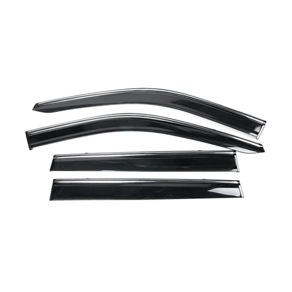 Geelife Fit 17-23 Jeep Compass MP Polycarbonate Chrome Trim Window Visor Rain Sun Guard