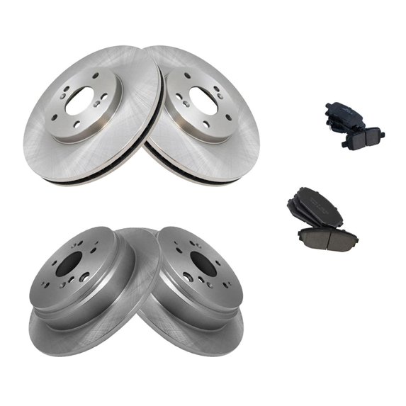 Geelife For 02-04 Honda Odyssey Front & Rear Ceramic Brake Pad & Rotor Kit w/Chemicals