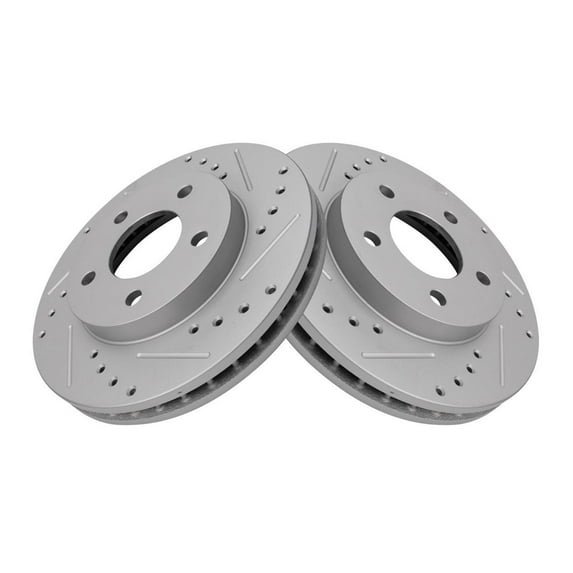 Geelife For 02-07 Rendezvous 01-05 Aztek Front Drilled Slotted Coated Brake Rotor Set